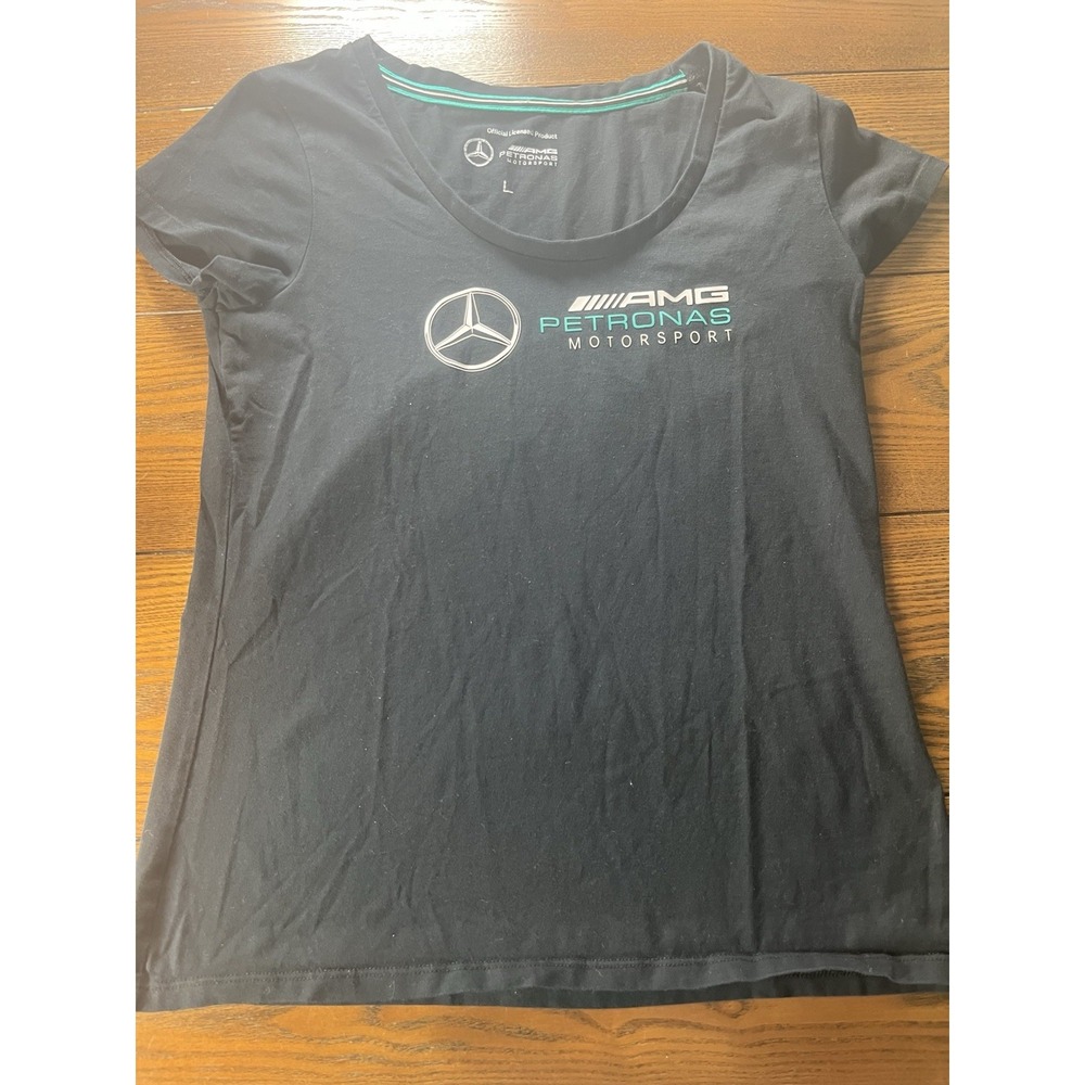 Women's Mercedes AMG Petronas Motorsport Black Graphic T Shirt Size Large